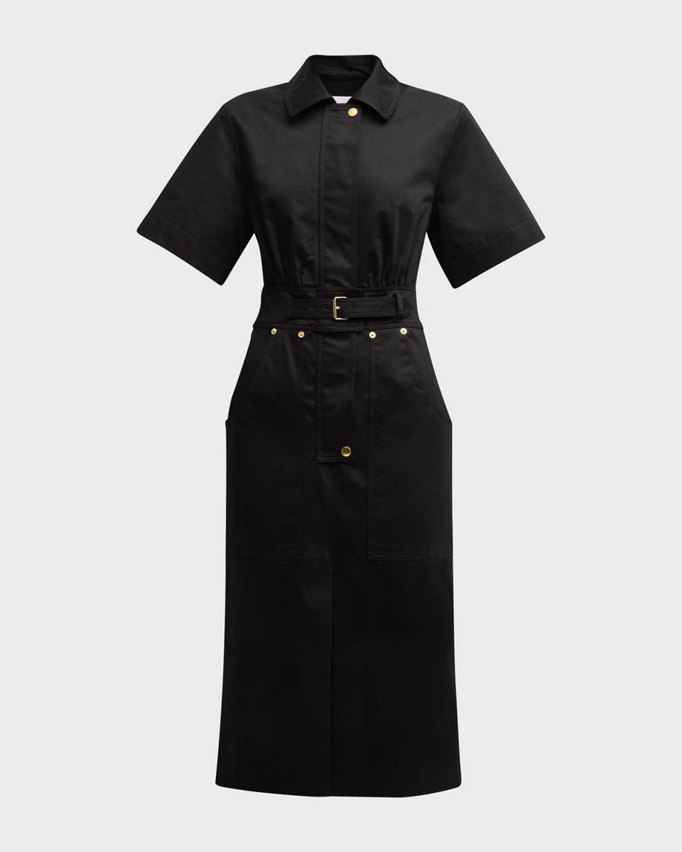 Belted Cargo Midi Dress